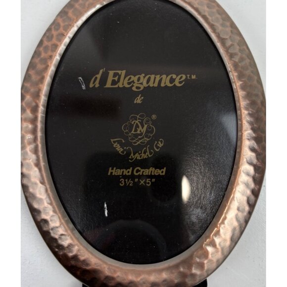 Oval Copper Picture Frame 3.5"x5" Black Velvet Backing dElegance Handcrafted - Picture 2 of 4
